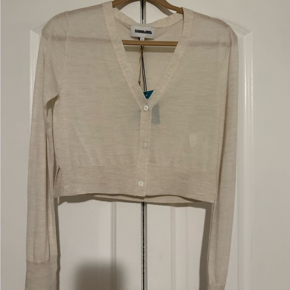 Saint Art Cream Button-Up Cardigan S NWT